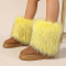 stylish comfortable 13 colors suede fluffy fur thick bottom warm snow boots_Black_White_Gray_Light Pink_Red_Magenta_Yellow