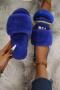 stylish comfortable 13 colors fur peep toe home flat slippers_Black_White_Gray_Pink_Rose Red_Watermelon Red_Aqua Green_Green_Dark Green_Blue