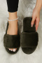 stylish comfortable 13 colors fur peep toe home flat slippers_Black_White_Gray_Pink_Rose Red_Watermelon Red_Aqua Green_Green_Dark Green