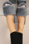 stylish comfortable 13 colors fur peep toe home flat slippers_Black_White_Gray