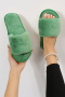 stylish comfortable 13 colors fur peep toe home flat slippers_Black_White_Gray_Pink_Rose Red_Watermelon Red_Aqua Green_Green