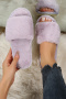 stylish comfortable 13 colors fur peep toe home flat slippers_Black_White_Gray_Pink_Rose Red_Watermelon Red_Aqua Green_Green_Dark Green_Blue_Light Purple