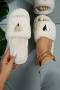 stylish comfortable 6 colors metallic heart peep toe home fur flat slippers_Black_White