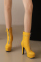 chic 5 colors pu leather zip-up high-heel boots_Black_White_Red_Yellow