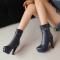 chic 5 colors pu leather zip-up high-heel boots_Black_White_Red_Yellow_Dark Blue