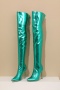 exquisite 4 colors gloss pu high-tube over knee pointed toe high-heel boots_Pink_Green