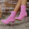chic 4 colors knitted upper pointed toe high-heel boots_Black_White_Pink
