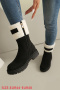 eur44-eur48 chic suede two colors zip-up side thick bottom warm boots_Black