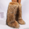chic 3 colors plush midi-high tube flat warm snow boots_Gray_Magenta_Brown