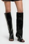 chic two colors pu leather high-tube high heel boots(5-7 days production time)_Black