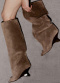 chic 3 colors suede high-tube high heel boots(5-7 days production time)_Black_Beige_Brown