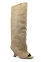 chic 3 colors suede high-tube high heel boots(5-7 days production time)_Black_Beige