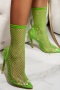 exquisite 5 colors hollow fishnet upper rhinestone pointed toe high-heel boots_Black_White_Red_Yellow_Light Green