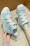 stylish 4 colors high-top thick sole lightweight breathable canvas sneakers_Black_White_Sky Blue