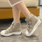 stylish 4 colors high-top thick sole lightweight breathable canvas sneakers_Black_White_Sky Blue_Khaki