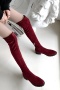 chic 3 colors suede over knee zip-up side chunky heel boots_Black_Rose Red