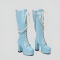 chic gloss pu leather metallic chain pearl strappy chunky high-heel boots_Black_White_Pink_Magenta_Sky Blue