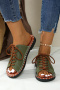 casual lace-up exposed toes decor slippers_Black_Dark Green
