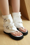 chic punk style pu leather thick bottoms boots sandals_Black_White