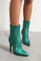 chic pu leather 4 colors pointed toe zip-up side high-heel boots_Black_Magenta_Green