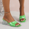 chic two colors pu leather square toe transparent chunky heel sandals_Pink_Light Green