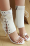 chic pu leather eyelet strappy zip-up high-heel sandals_Black_White
