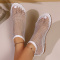chic 3 colors hollow out fishnet rhinestone decor flat sandals_Black_White