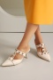 chic pu leather pointed toe rivet decor high-heel sandals_Black_Beige