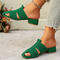 stylish retro 5 colors knitted upper chunky low-heel sandals_Black_White_Red_Yellow_Green