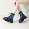 chic two colors sequin decor thick bottoms martin boots_Black_Green