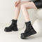 chic two colors sequin decor thick bottoms martin boots_Black