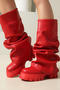 chic stylish pu leather 5 colors thick bottoms boots_Black_White_Red
