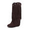 chic stylish suede 5 colors tassel metal five-pointed star boots_Black_Pink_Red_Khaki _Brown