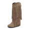 chic stylish suede 5 colors tassel metal five-pointed star boots_Black_Pink_Red_Khaki
