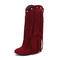 chic stylish suede 5 colors tassel metal five-pointed star boots_Black_Pink_Red