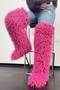 stylish faux wool 11 colors high-tube over knee warm snow boots_Black_White_Pink_Red_Magenta