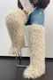 stylish faux wool 11 colors high-tube over knee warm snow boots_Black_White_Pink_Red_Magenta_Yellow_Orange_Green_Beige