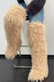 stylish faux wool 11 colors high-tube over knee warm snow boots_Black_White_Pink_Red_Magenta_Yellow_Orange_Green_Beige_Khaki 