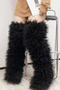 stylish faux wool 11 colors high-tube over knee warm snow boots_Black