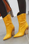 chic retro 4 colors pu leather chunky high heel boots_Black_White_Rose Red_Yellow