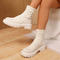 chic 3 colors knitted upper thick bottom martin boots_Black_Green_Beige