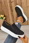 stylish comfortable suede upper thick bottoms one-step shoes_Black