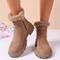 stylish suede upper with velvet lined zip-up side snow boots_Black_Brown