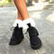 stylish suede upper with velvet lined chunky heel strappy martin boots_Black
