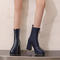 chic pu leather 5 colors zip-up chunky high-heel boots_Black_White_Red_Yellow_Dark Blue