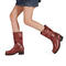 chic pu leather 3 colors chunky heel cowgirl boots_Black_Brown_Reddish Brown