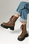 stylish 4 colors pu leather chunky heel strappy martin boots_Black_Rose Red_Khaki _Brown