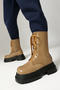 stylish 4 colors pu leather chunky heel strappy martin boots_Black_Rose Red_Khaki