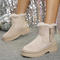 stylish 3 colors velvet zip-up side thick bottom warm snow boots_Black_Beige