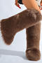stylish new solid color warm fur boots#1#(heel high:3cm)_Black_White_Gray_Red_Rose Red_Orange_Purple_Brown